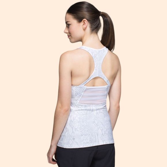NEW Lululemon Mesh With Me Tank Snake White - Picture 1 of 5
